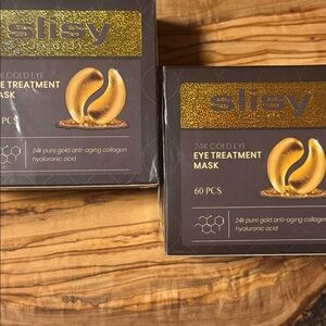 Lot of 2 Slisy beauty 24K Gold Eye Treatment Mask 60pcs. New